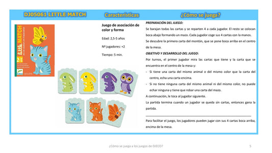 Juego de cartas little match.
