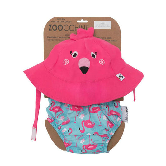 Conjunto Bañador y Gorrito Flamenco 12/24 Meses.