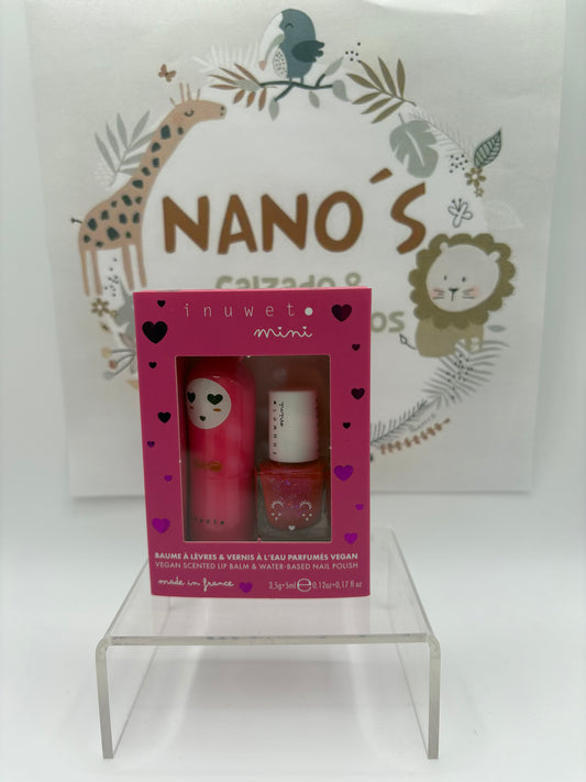Set Bálsamo Labial y Esmalte al Agua Cereza/ Fresa.