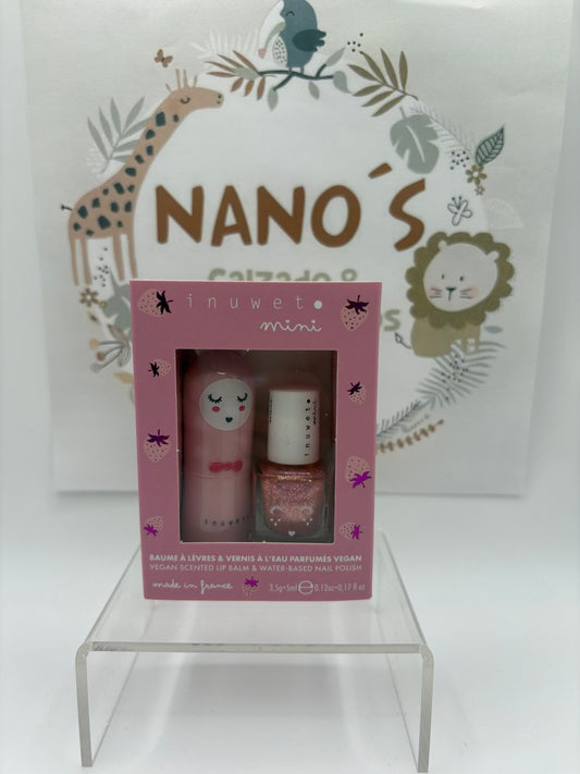 Set de Bálsamo Labial y Esmalte de Uñas Agua / Fresa.